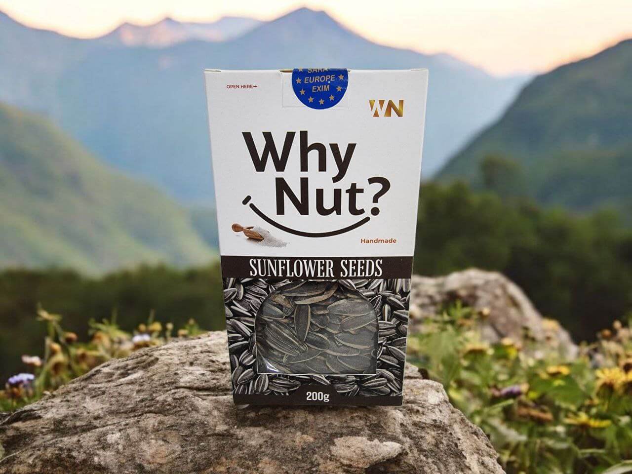 Nature Pick Market's Roasted and Salted Sunflower Seeds in Shell, perfect crunchy snack for vegans and gluten-free diets.